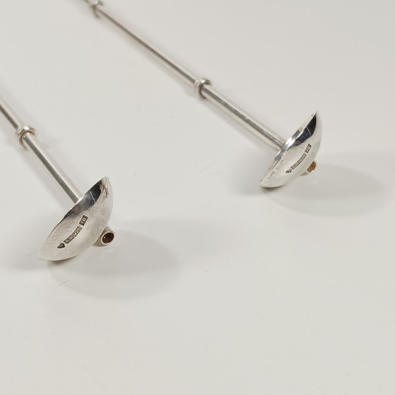 Cocktail-pillilusikat koruilla 2kpl, hopeaa vuodelta 1986