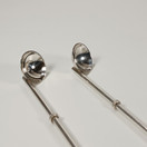 Cocktail-pillilusikat koruilla 2kpl, hopeaa vuodelta 1986