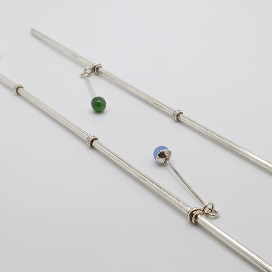 Cocktail-pillilusikat koruilla 2kpl, hopeaa vuodelta 1986