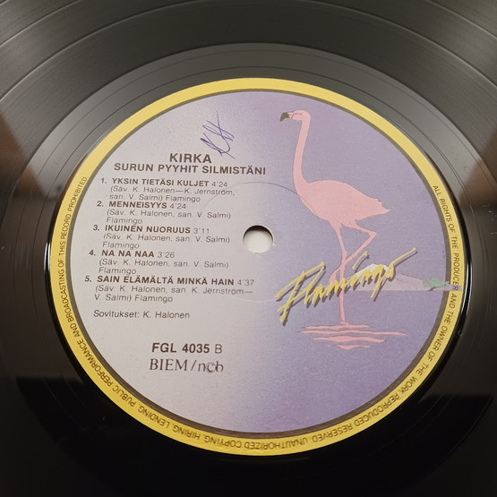 LP-Levy, Kirka, Surun pyyhit silmistäni