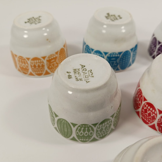 Munakupit 6kpl, Arabia, design Raija Uosikkinen