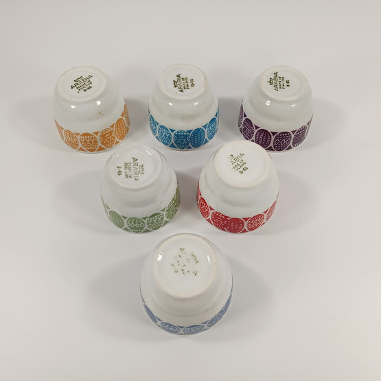 Munakupit 6kpl, Arabia, design Raija Uosikkinen