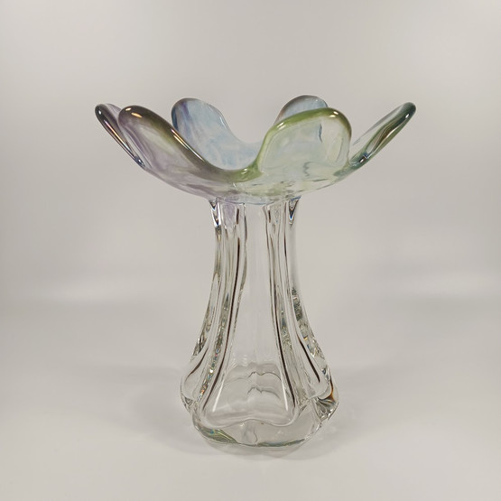 Maljakko, Kukkainen, sign. Helena Tynell, Riihimäen Lasi Oy