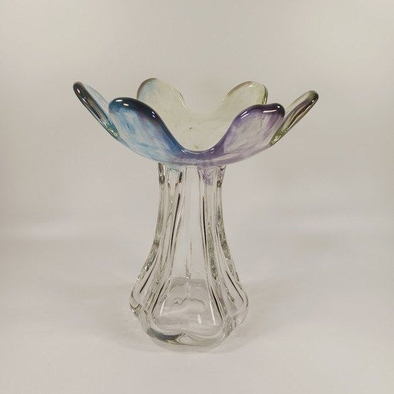 Maljakko, Kukkainen, sign. Helena Tynell, Riihimäen Lasi Oy