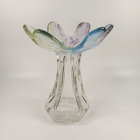 Maljakko, Kukkainen, sign. Helena Tynell, Riihimäen Lasi Oy