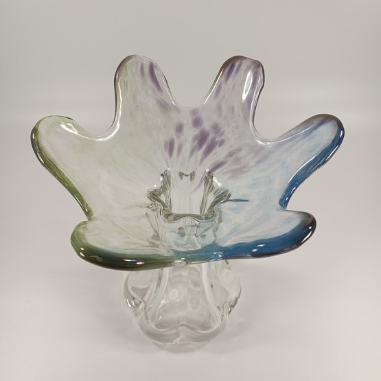 Maljakko, Kukkainen, sign. Helena Tynell, Riihimäen Lasi Oy