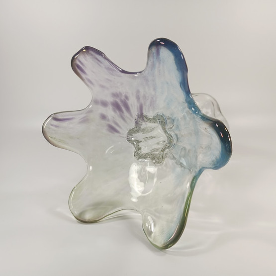 Maljakko, Kukkainen, sign. Helena Tynell, Riihimäen Lasi Oy