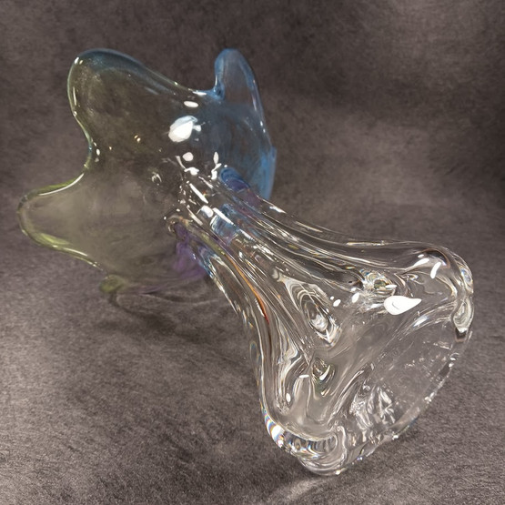 Maljakko, Kukkainen, sign. Helena Tynell, Riihimäen Lasi Oy