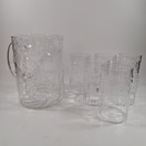 Kaadin ja 6 juomalasia, Flora, design Oiva Toikka