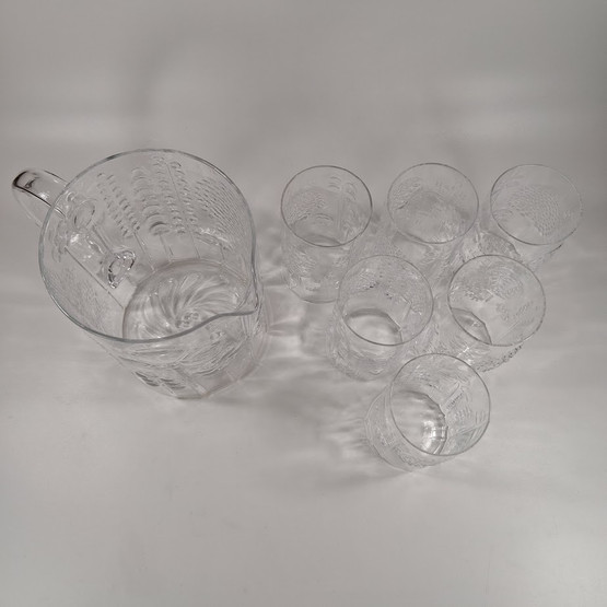 Kaadin ja 6 juomalasia, Flora, design Oiva Toikka