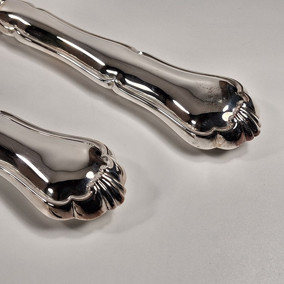 Kakkuottimet + 6kpl lusikka, Chippendale, hopeaa