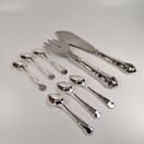 Kakkuottimet + 6kpl lusikka, Chippendale, hopeaa