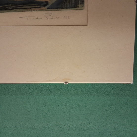 Puupiirros, sign. Tuulikki Pietilä v. 1962