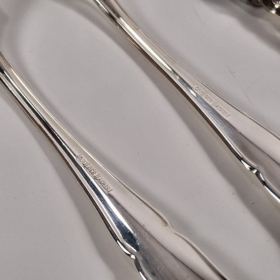 Aterinsetti, 2kpl haarukka ja 2kpl veitsi, Chippendale, hopeaa