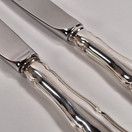 Aterinsetti, 2kpl haarukka ja 2kpl veitsi, Chippendale, hopeaa