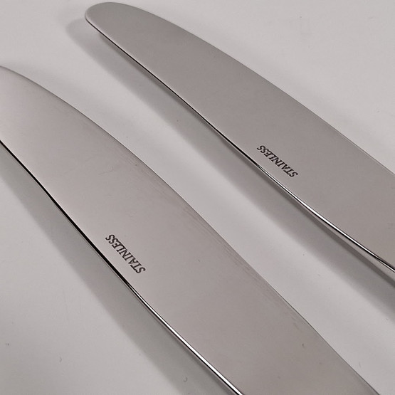 Aterinsetti, 2kpl haarukka ja 2kpl veitsi, Chippendale, hopeaa