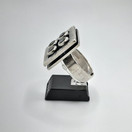 Sormus, design Elis Kauppi, hopeaa v. 1970