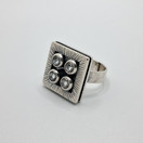 Sormus, design Elis Kauppi, hopeaa v. 1970