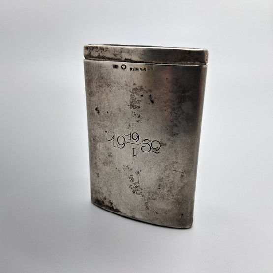 Vanha tulitikkuaski, hopeaa v. 1929