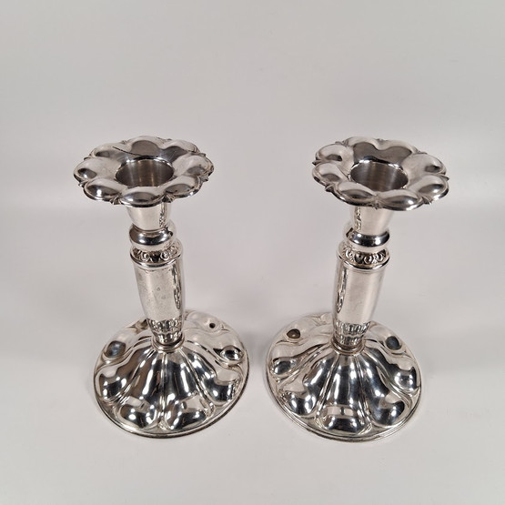 Kynttilänjalka 2kpl, hopeaa v. 1991