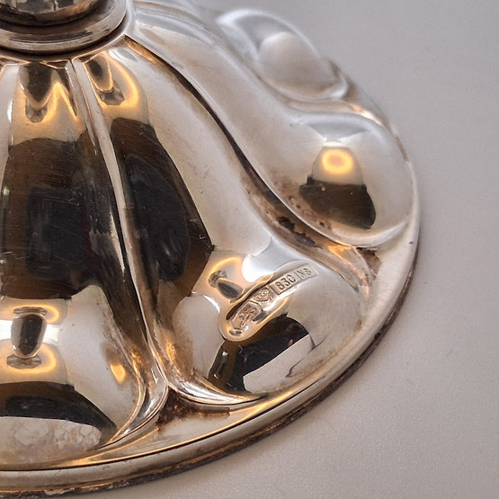 Kynttilänjalka 2kpl, hopeaa v. 1991