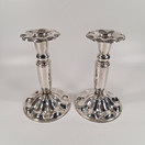 Kynttilänjalka 2kpl, hopeaa v. 1991