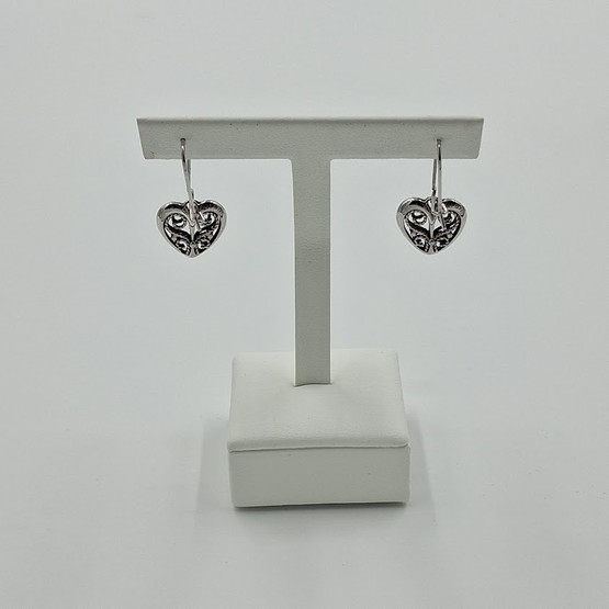 Korvakorut, sydän, hopeaa