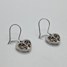 Korvakorut, sydän, hopeaa