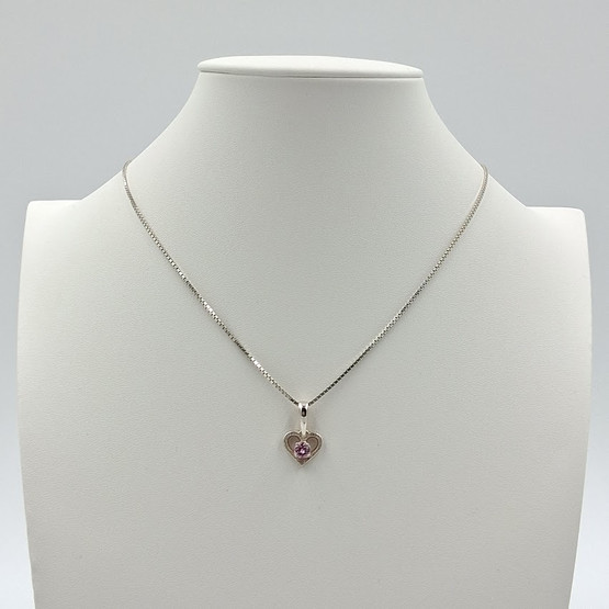 Kaulakoru, sydän, hopeaa