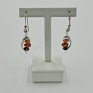 Earrings, Amber, silver