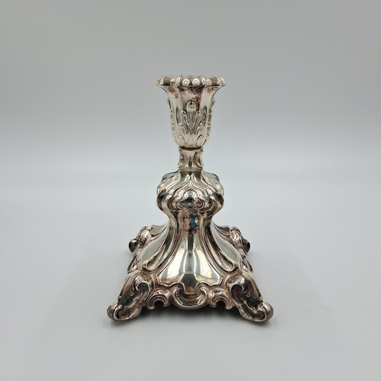 Kynttilänjalka, barokki, hopeaa v. 1967