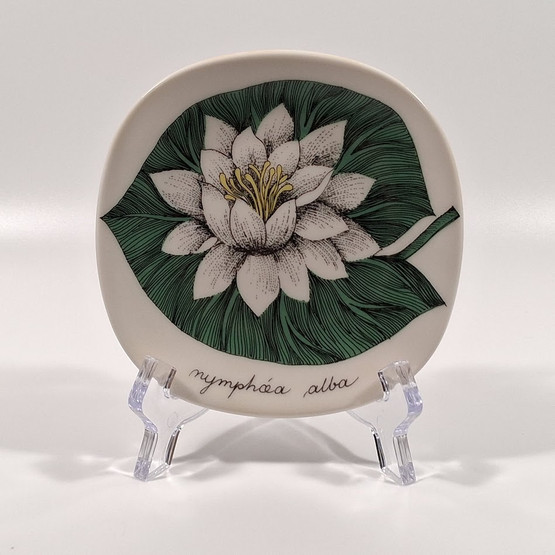 Seinälautanen, Valkolumme, Arabia, design Esteri Tomula