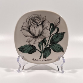 Seinälautanen, Rosa elida, Arabia, design Esteri Tomula