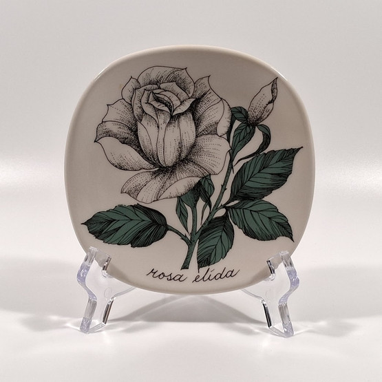 Seinälautanen, Rosa elida, Arabia, design Esteri Tomula