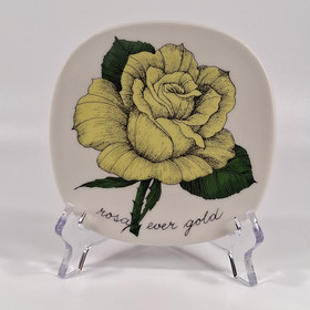 Wall plate, Rosa ever gold, Arabia, design Esteri Tomula