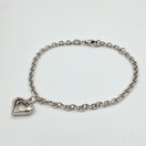 Rannekoru, sydän, hopeaa