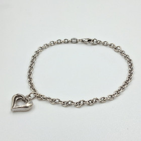 Rannekoru, sydän, hopeaa