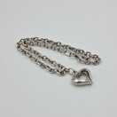 Rannekoru, sydän, hopeaa