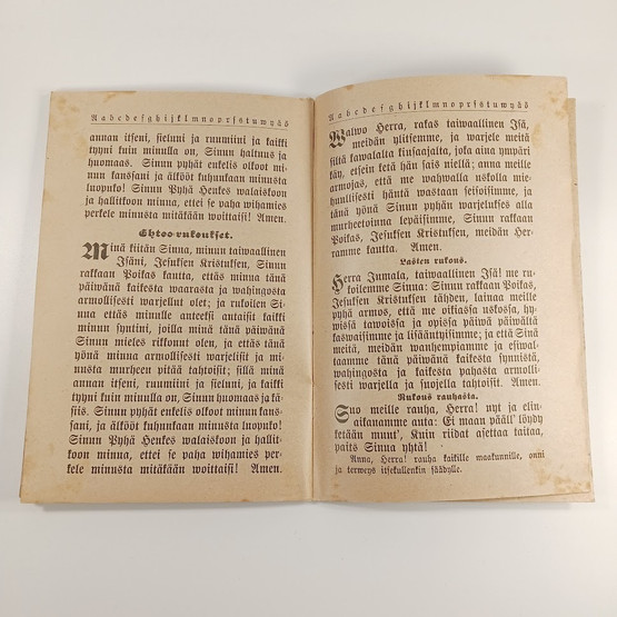 Kirja, Raumalainen vanhanaikainen kirja v. 1922