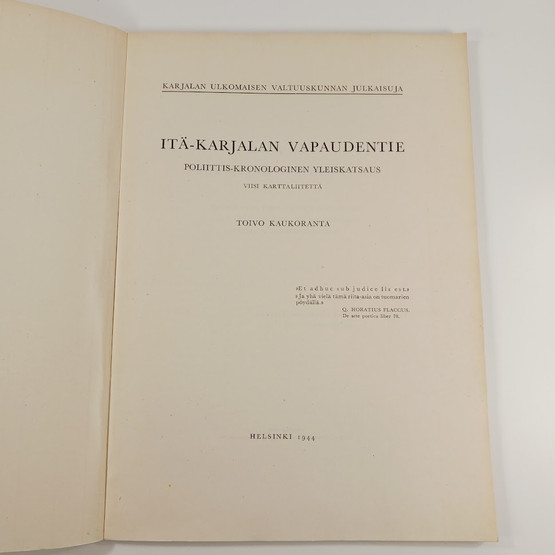 Kirja, Itä-Karjalan vapaudentie v. 1944