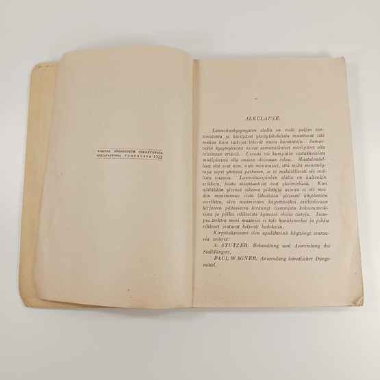 Kirja, Lannoitusoppi v. 1922