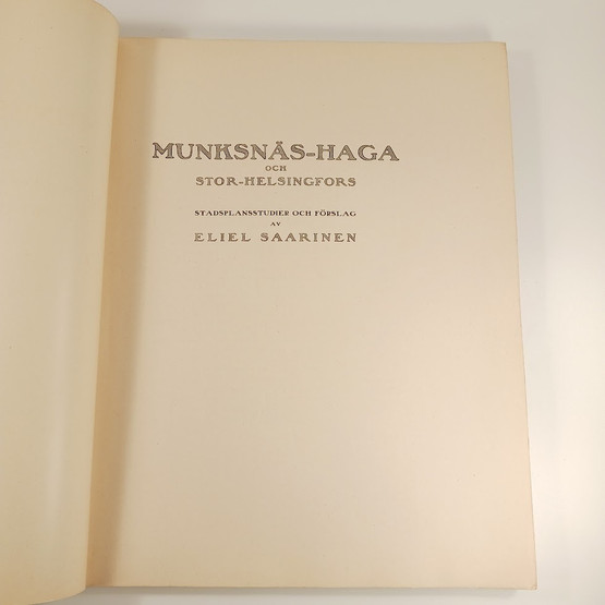 Kirja, Eliel Saarinen 1915, Munksnäs Haga och Stor-Helsingfors