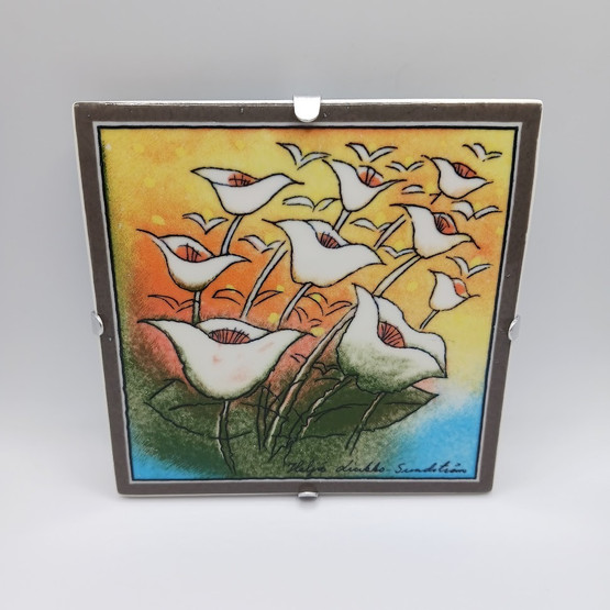 Decorative tile, Onnitellen, Arabia, Heljä Liukko-Sundström