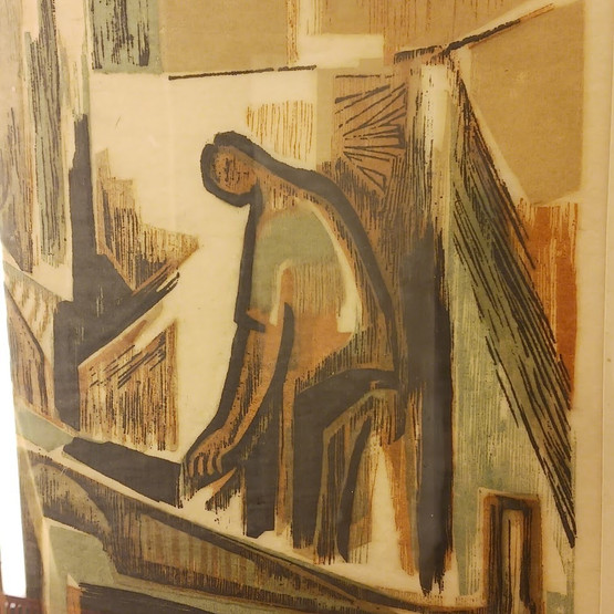 Puupiirros, sign. Tuulikki Pietilä v. 1962