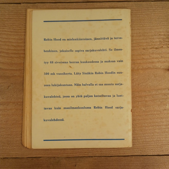 Sarjakuva, Robin Hood n:o 7/1960