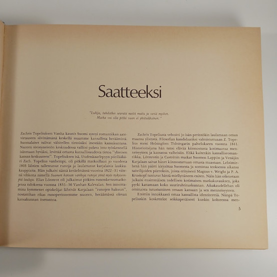 Kirja, Vanha kaunis Suomi, Z. Topelius