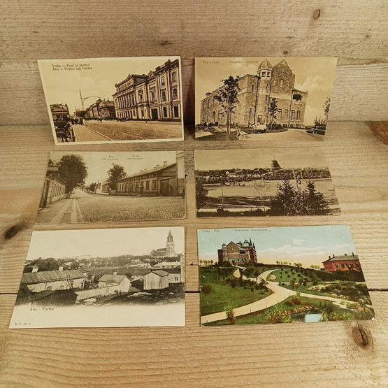 Turku-aiheiset vanhat postikortit 6kpl