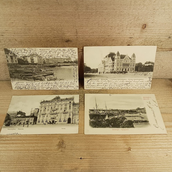 Helsinki-aiheiset vanhat postikortit 4kpl
