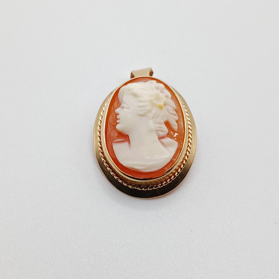 Camee riipus/rintakoru, 14k kultaa