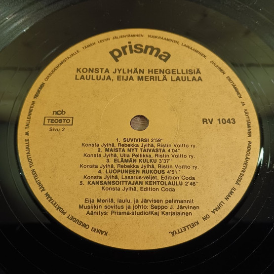 LP-levy, Konsta Jylhän hengellisiä lauluja